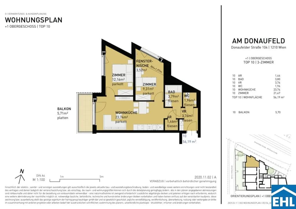 3-Zimmer-Wohnung kaufen in Wien – 56,19 m², € 379.500 – Bild 5 von 5