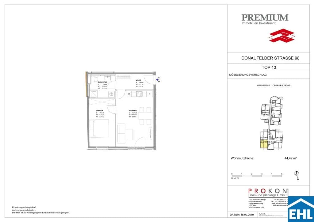 2-Zimmer-Wohnung mieten in Wien – 44,42 m², € 823 – Bild 5 von 5
