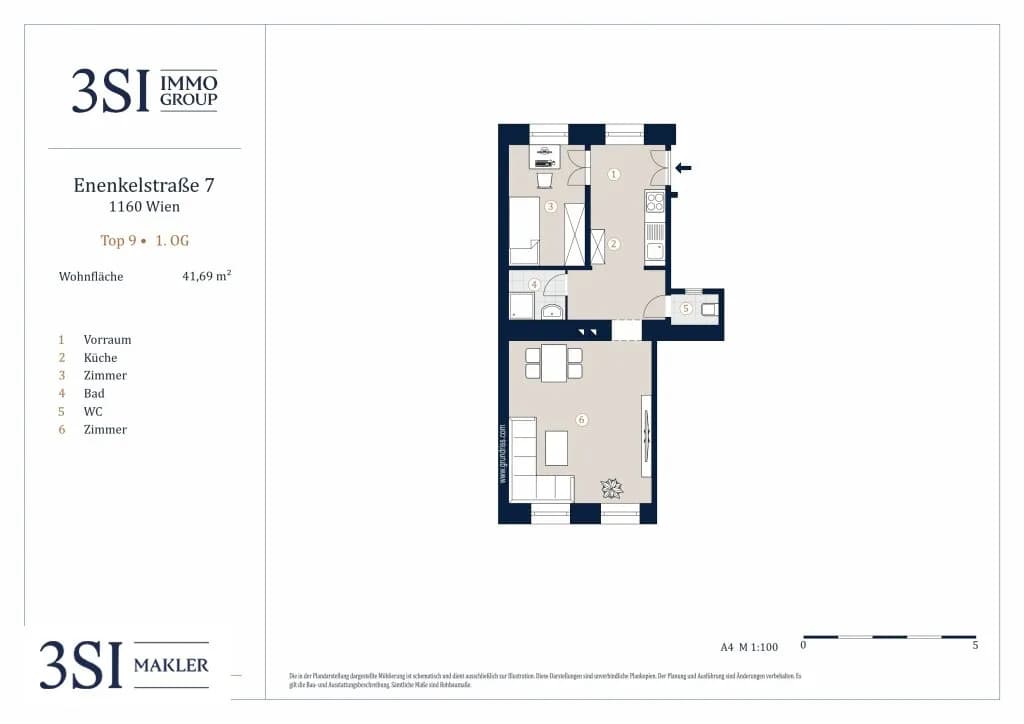 2-Zimmer-Wohnung kaufen in Wien – 41,69 m², € 219.000 – Bild 9 von 9