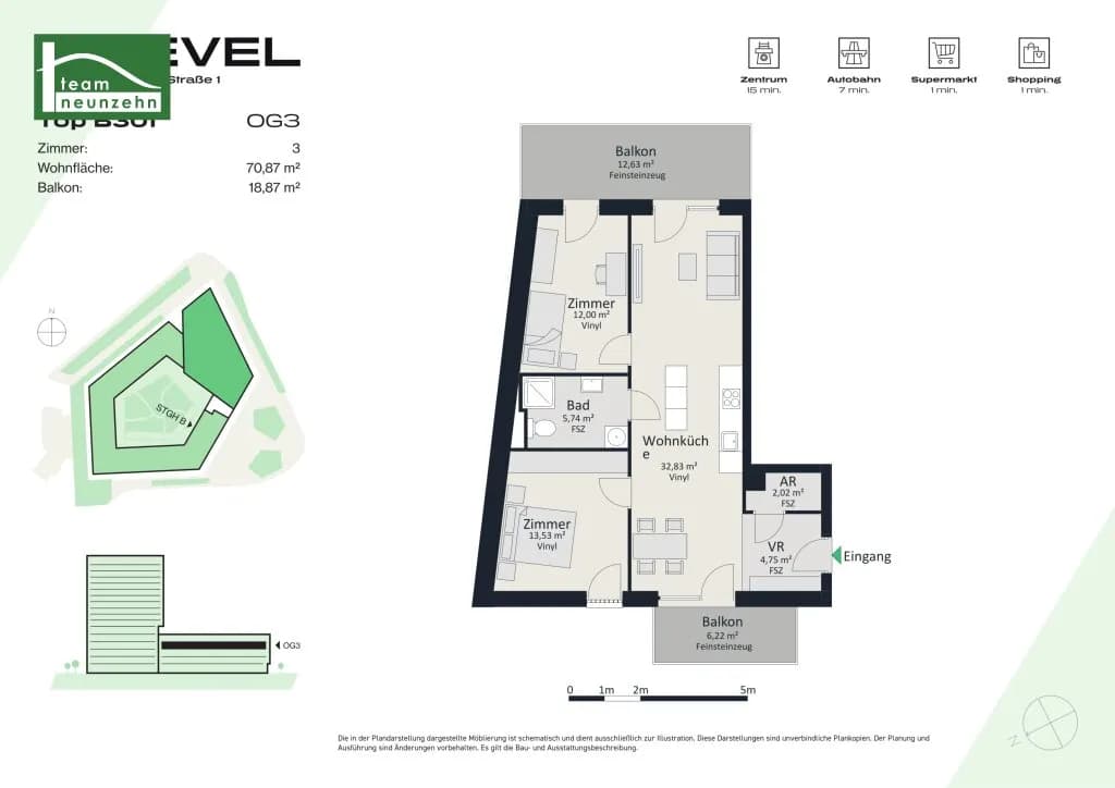 3-Zimmer-Wohnung mieten in Graz – 70,87 m², € 1.079 – Bild 23 von 23
