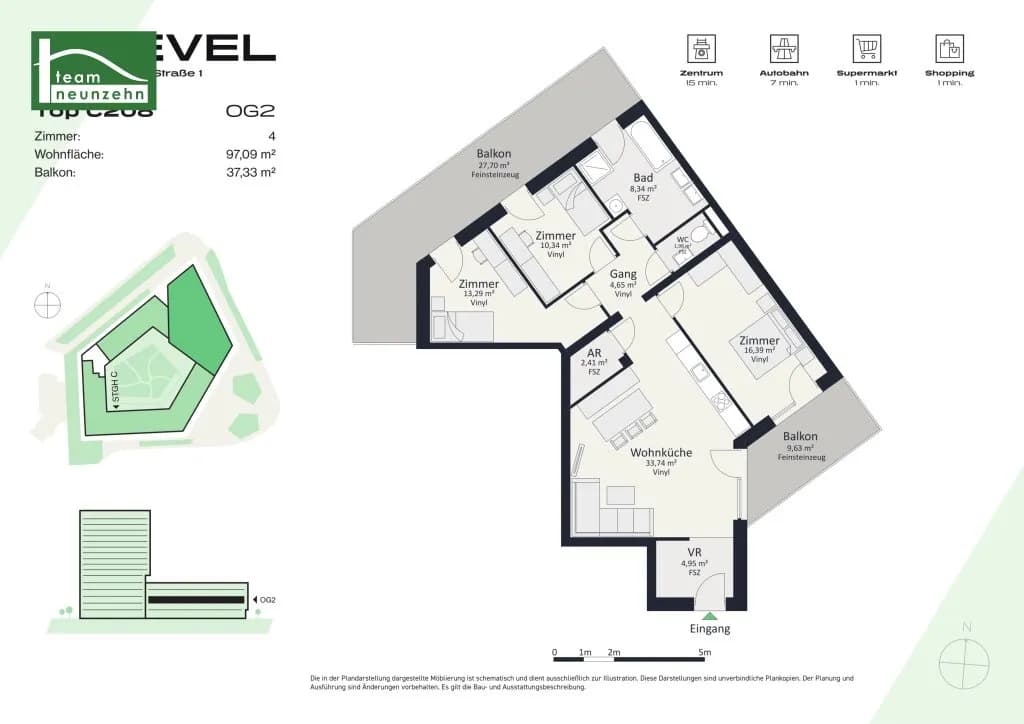 4-Zimmer-Wohnung mieten in Graz – 97,09 m², € 1.464 – Bild 24 von 24