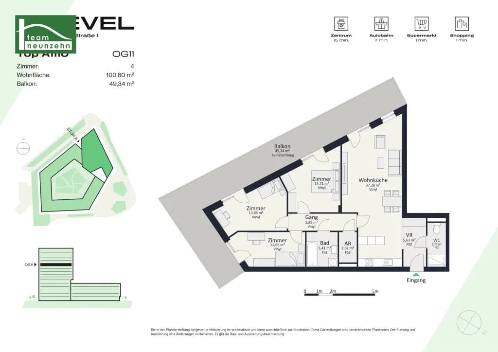 4-Zimmer-Wohnung mieten in Graz – 99,73 m², € 1.675 – Bild 21 von 21