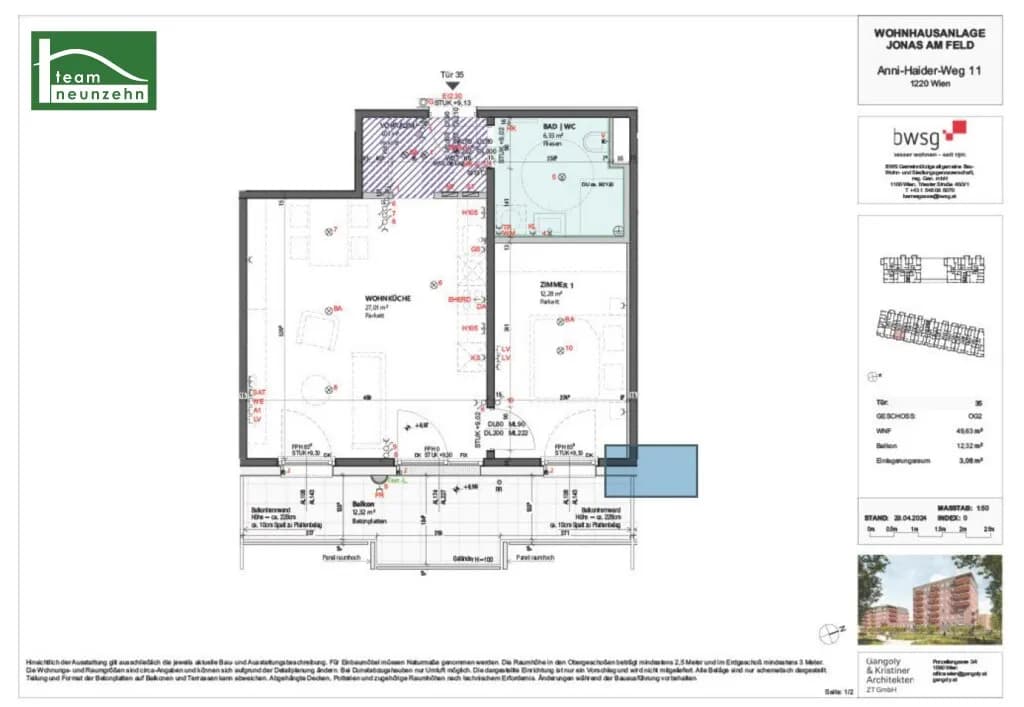 2-Zimmer-Wohnung mieten in Wien – 49,63 m², € 1.100 – Bild 18 von 18