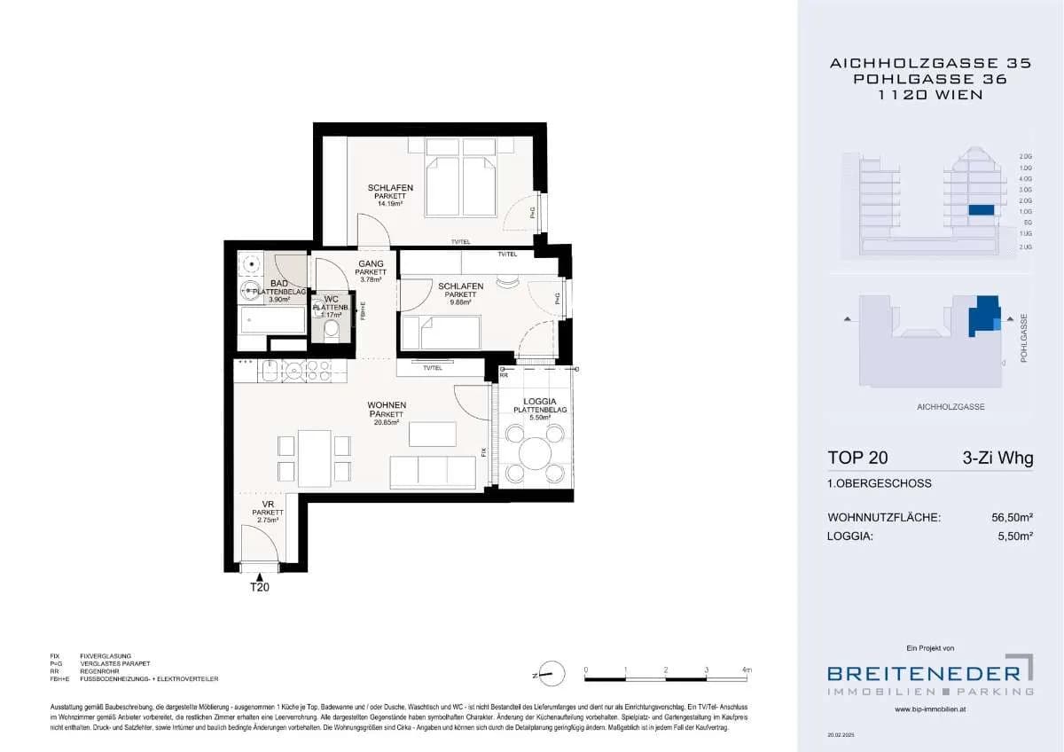 3-Zimmer-Wohnung kaufen in Wien – 56,5 m², € 425.000 – Bild 7 von 10
