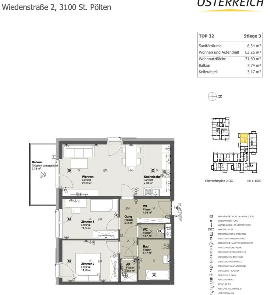 3-Zimmer-Wohnung mieten in Sankt Pölten – 71,51 m², € 905 – Bild 7 von 7