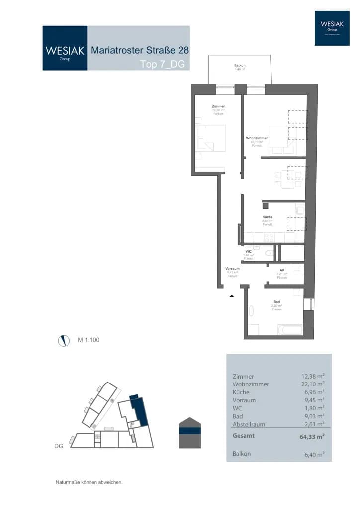 2-Zimmer-Wohnung mieten in Graz – 64 m², € 1.080 – Bild 18 von 18