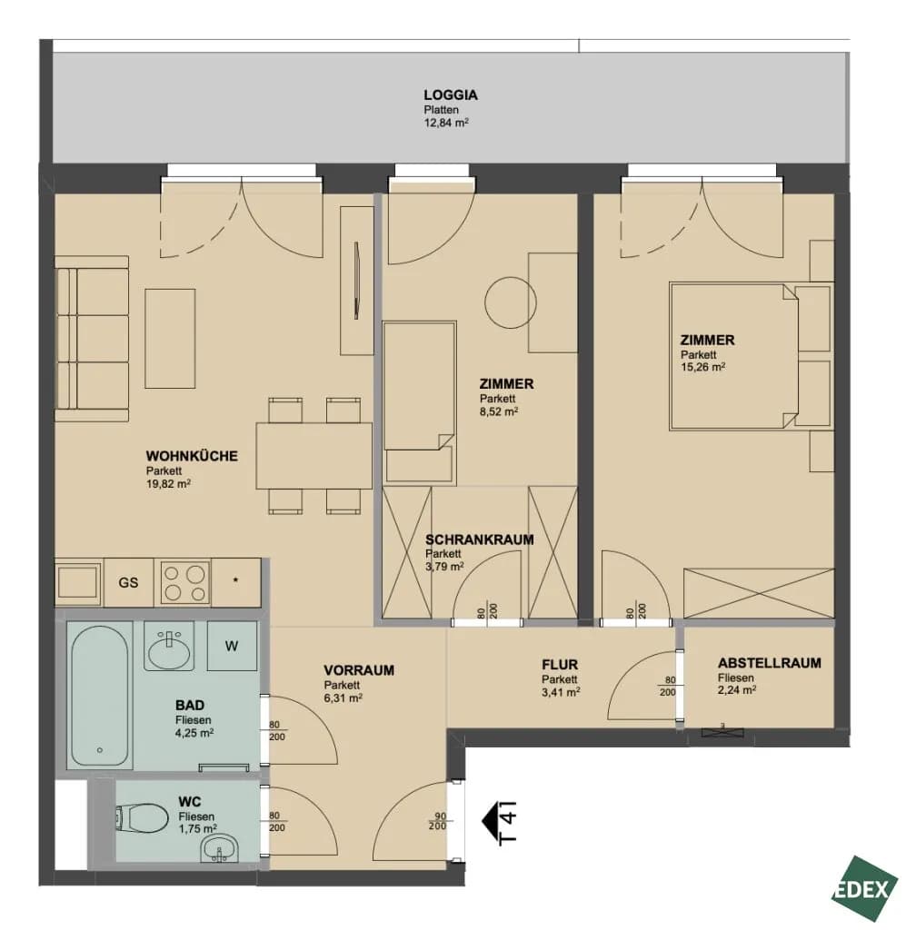 3-Zimmer-Wohnung mieten in Wien – 78 m², € 1.569 – Bild 14 von 14