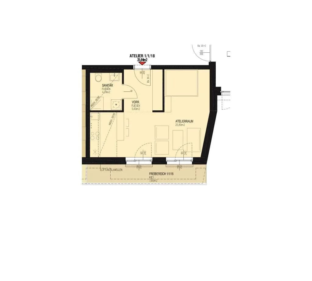 1-Zimmer-Gewerbeimmobilie mieten in Tulln – 36 m², € 458 – Bild 16 von 16