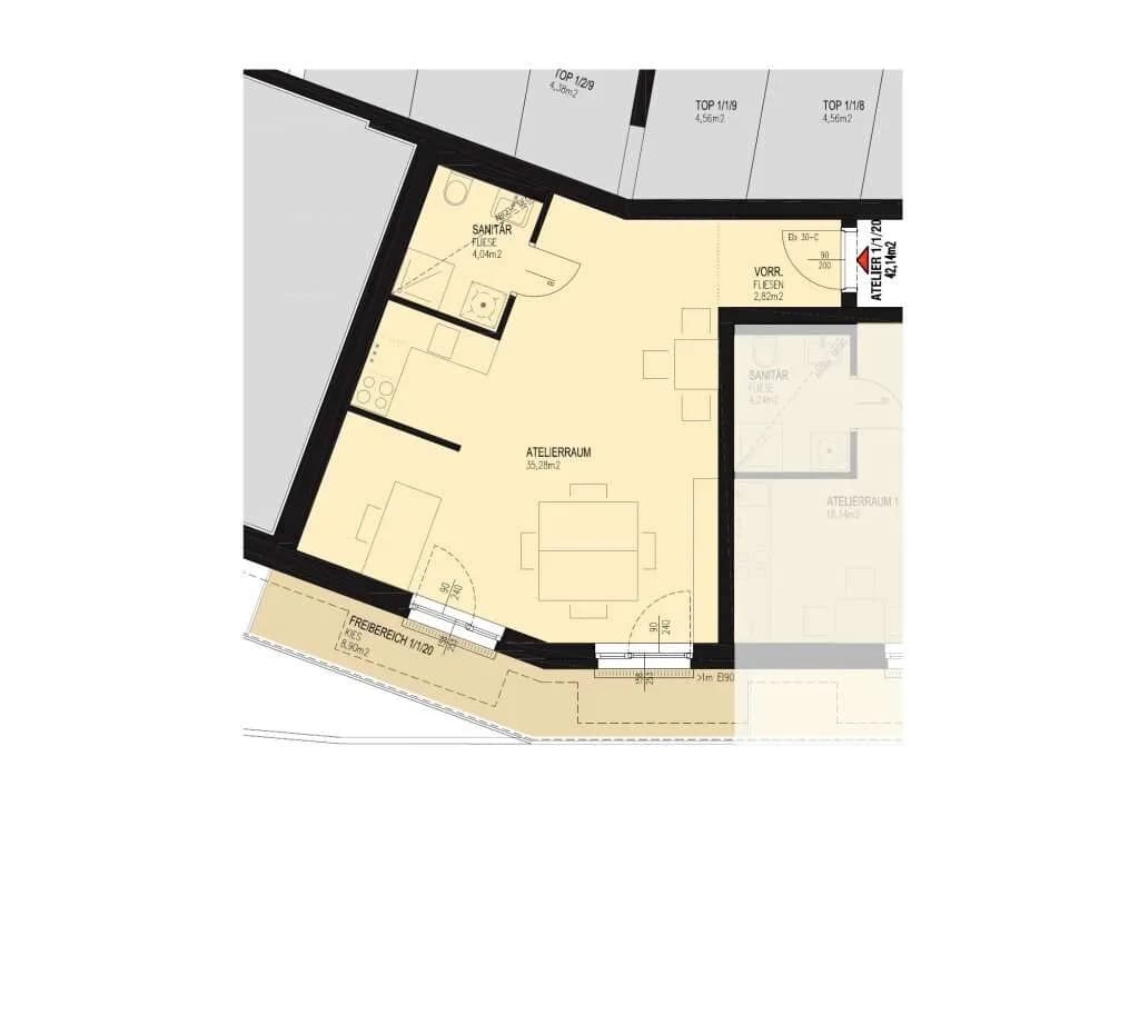 1-Zimmer-Gewerbeimmobilie mieten in Tulln – 42 m², € 582 – Bild 16 von 16
