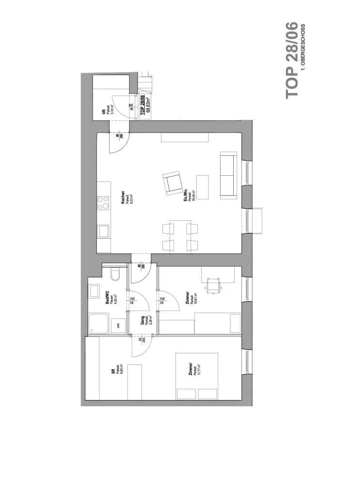 3-Zimmer-Wohnung mieten in Graz – 68,63 m², € 899 – Bild 4 von 4