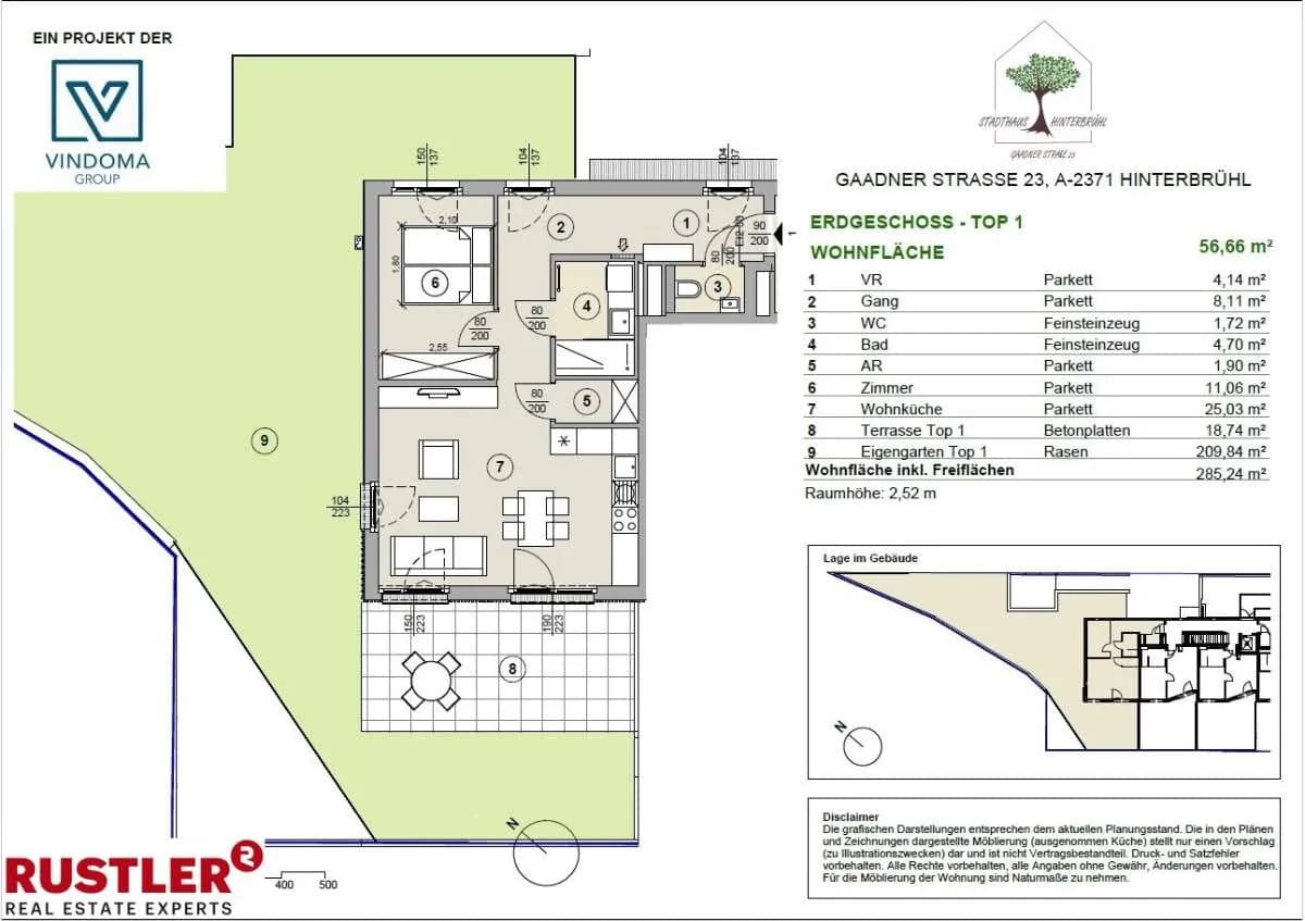2-Zimmer-Wohnung kaufen in Mödling – 56,66 m², € 432.450 – Bild 11 von 13
