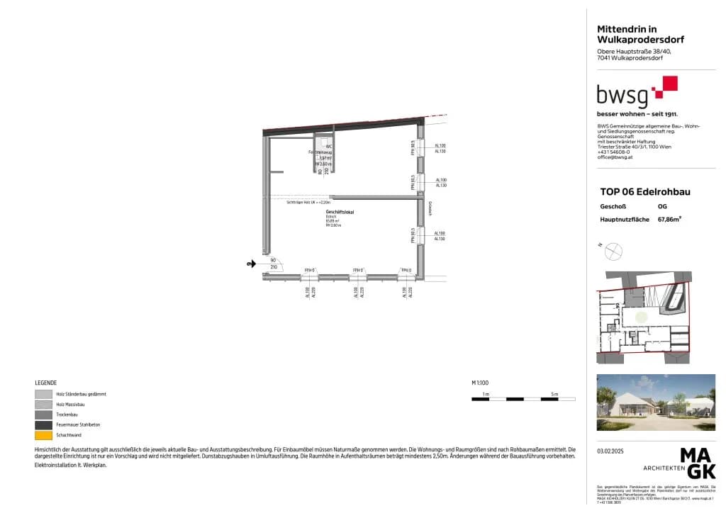 Gewerbeimmobilie mieten in Eisenstadt - Umgebung – 67,02 m², € 696 – Bild 4 von 5