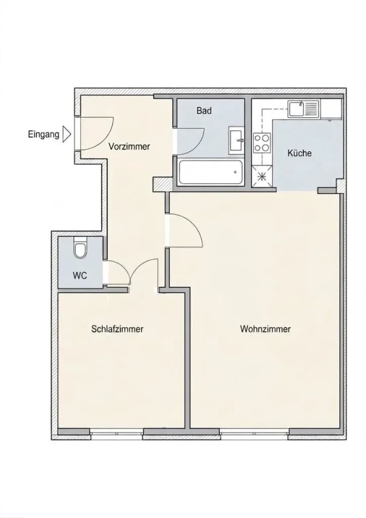 2-Zimmer-Wohnung kaufen in Wien – 50 m², € 249.000 – Bild 10 von 11
