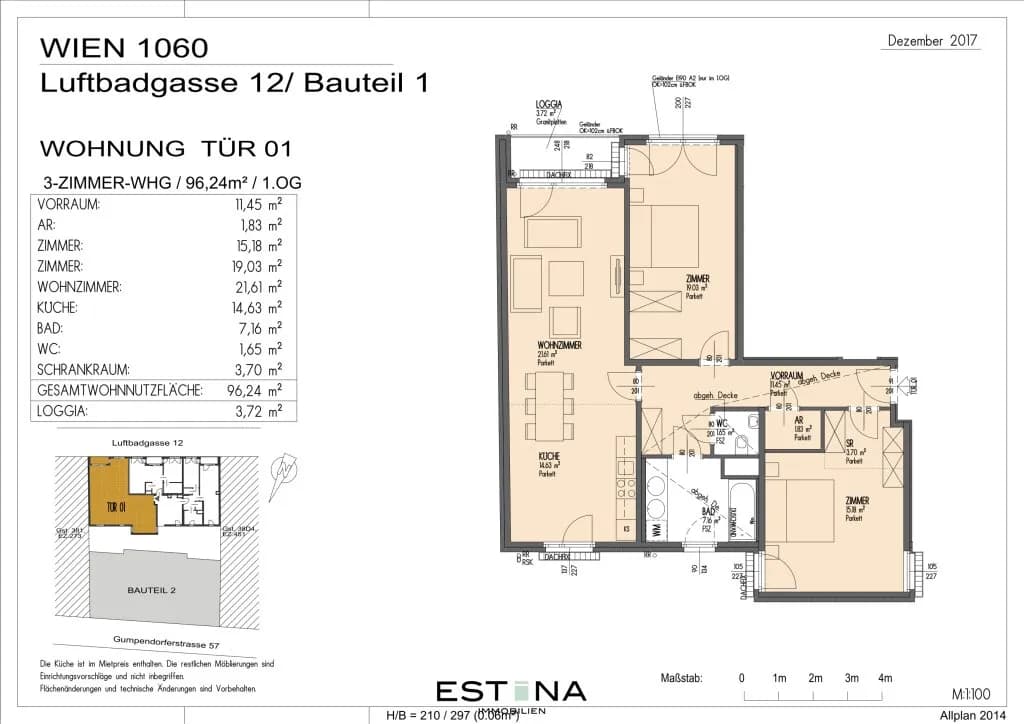 3-Zimmer-Wohnung mieten in Wien – 99,96 m², € 2.395 – Bild 11 von 12