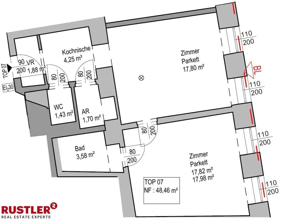2-Zimmer-Wohnung kaufen in Wien – 51 m², € 197.000 – Bild 7 von 8