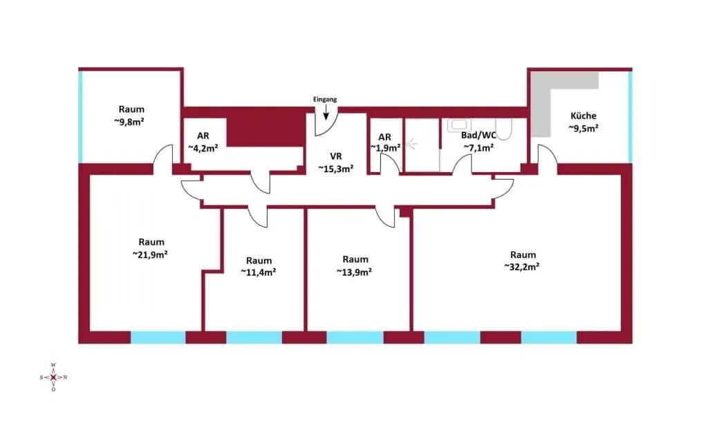 5-Zimmer-Gewerbeimmobilie mieten in Korneuburg – 127 m², € 1.190 – Bild 8 von 8