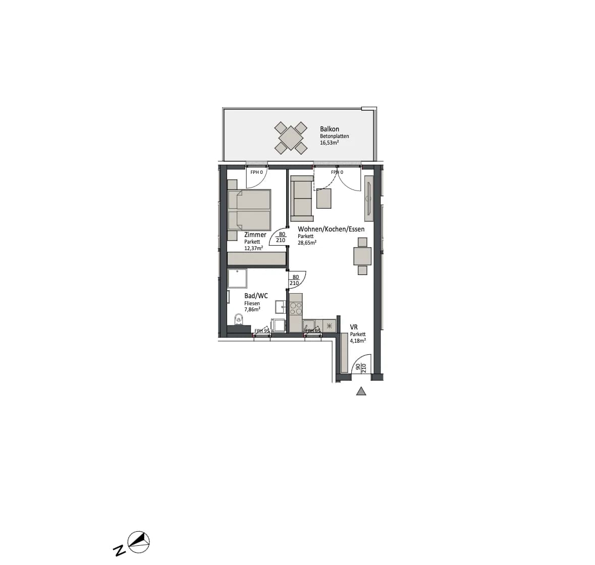 2-Zimmer-Wohnung kaufen in Villach – 53 m², € 203.900 – Bild 2 von 5