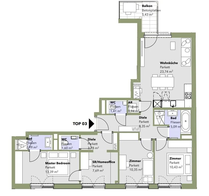 4-Zimmer-Wohnung kaufen in Wien – 89,76 m², € 689.000 – Bild 10 von 11