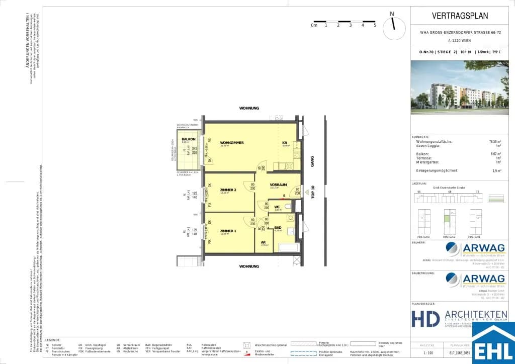 3-Zimmer-Wohnung mieten in Wien – 76,58 m², € 1.299 – Bild 12 von 12