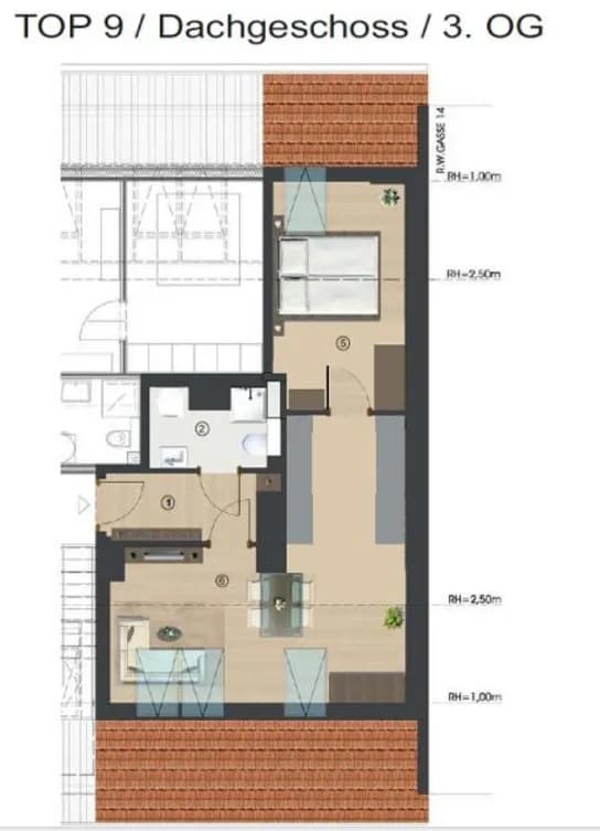 2-Zimmer-Wohnung mieten in Graz – 54 m², € 935 – Bild 9 von 9