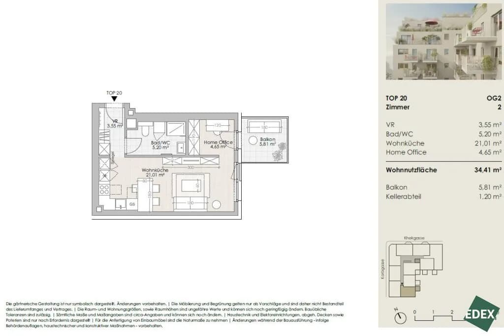 1-Zimmer-Wohnung kaufen in Wien – 34,41 m², € 191.674 – Bild 23 von 23