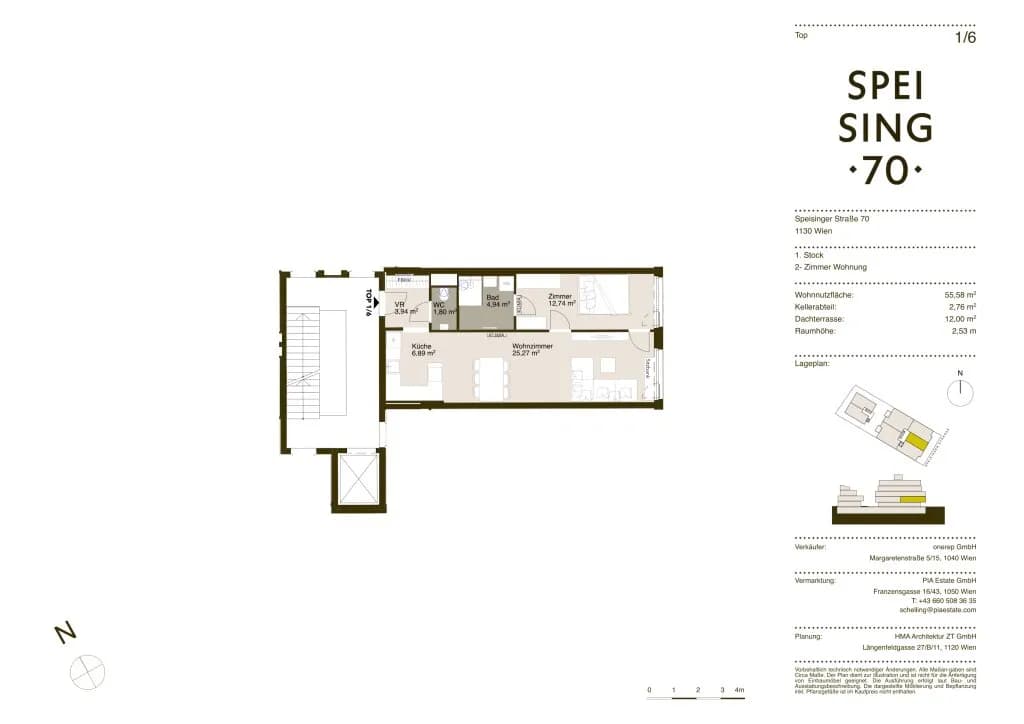 2-Zimmer-Wohnung kaufen in Wien – 55,52 m², € 398.000 – Bild 10 von 11