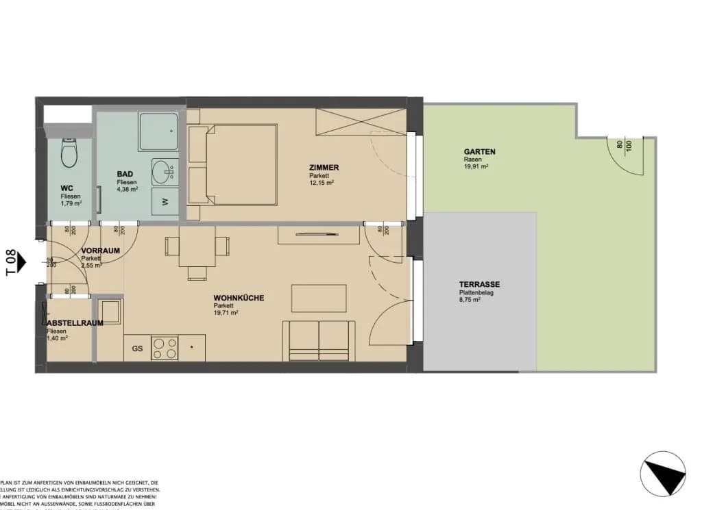 2-Zimmer-Wohnung mieten in Wien – 42 m², € 899 – Bild 10 von 10