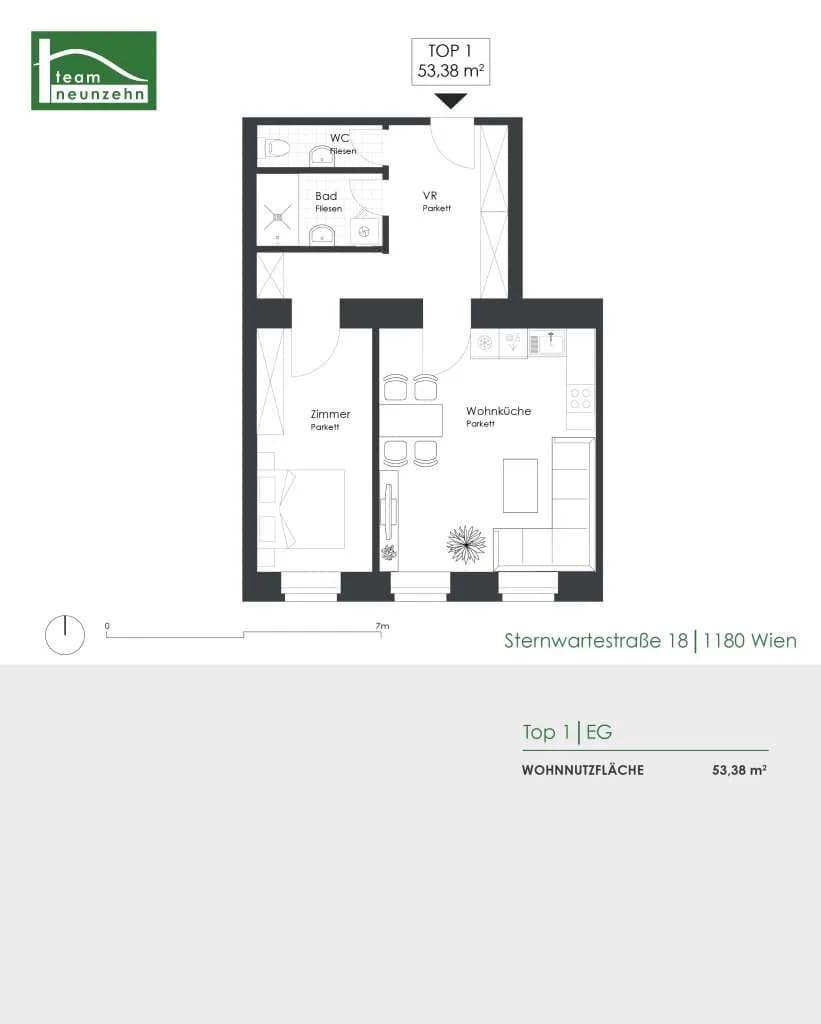 2-Zimmer-Wohnung kaufen in Wien – 53,38 m², € 339.000 – Bild 13 von 13