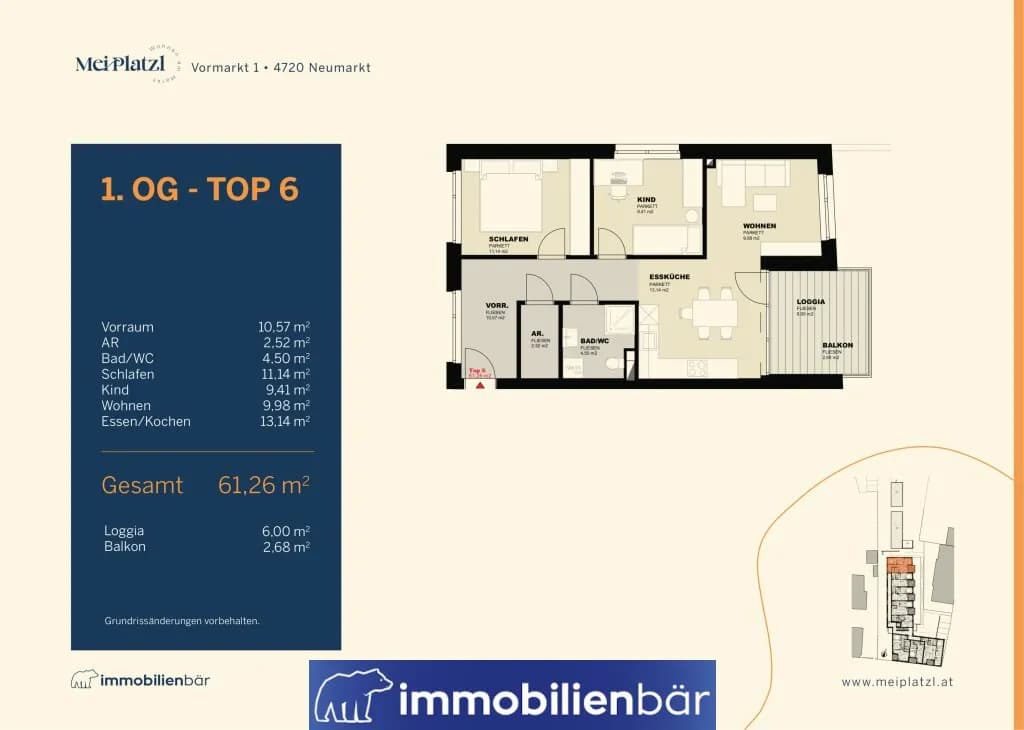 3-Zimmer-Wohnung kaufen in Grieskirchen – 61,26 m², € 266.481 – Bild 12 von 12