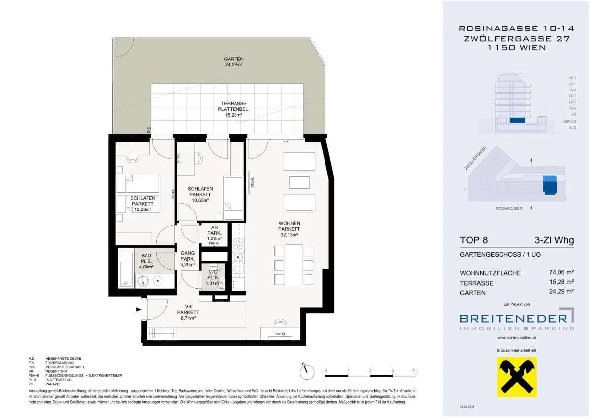 3-Zimmer-Wohnung kaufen in Wien – 73,38 m², € 566.500 – Bild 4 von 4