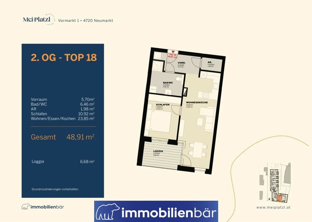 2-Zimmer-Wohnung kaufen in Grieskirchen – 48,95 m², € 215.380 – Bild 14 von 14