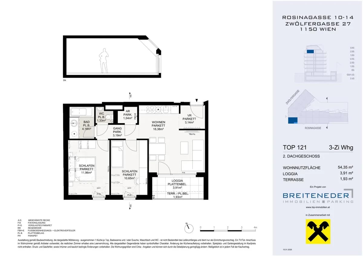 3-Zimmer-Wohnung kaufen in Wien – 54,66 m², € 439.900 – Bild 4 von 4