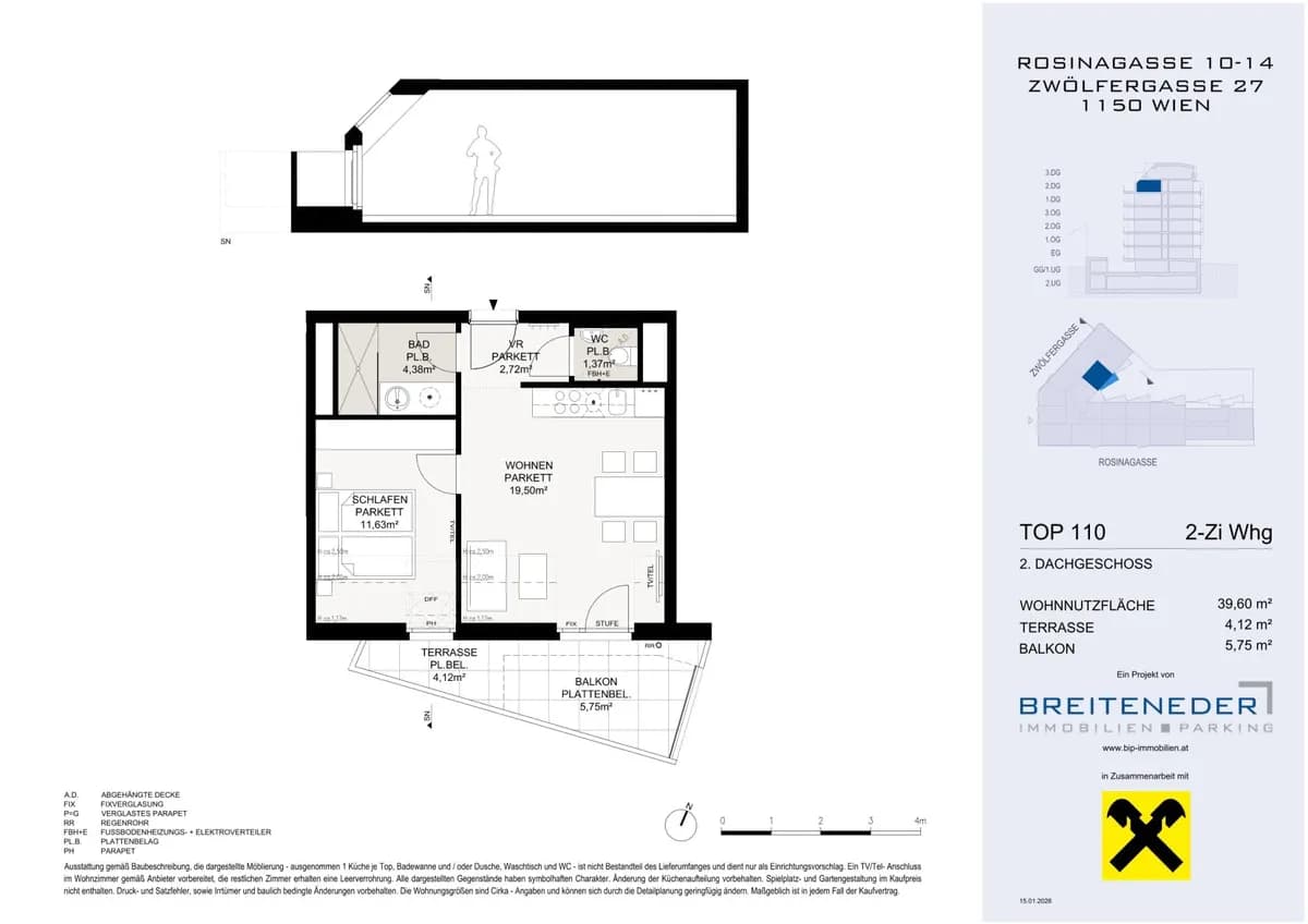 2-Zimmer-Wohnung kaufen in Wien – 38,71 m², € 332.700 – Bild 4 von 4