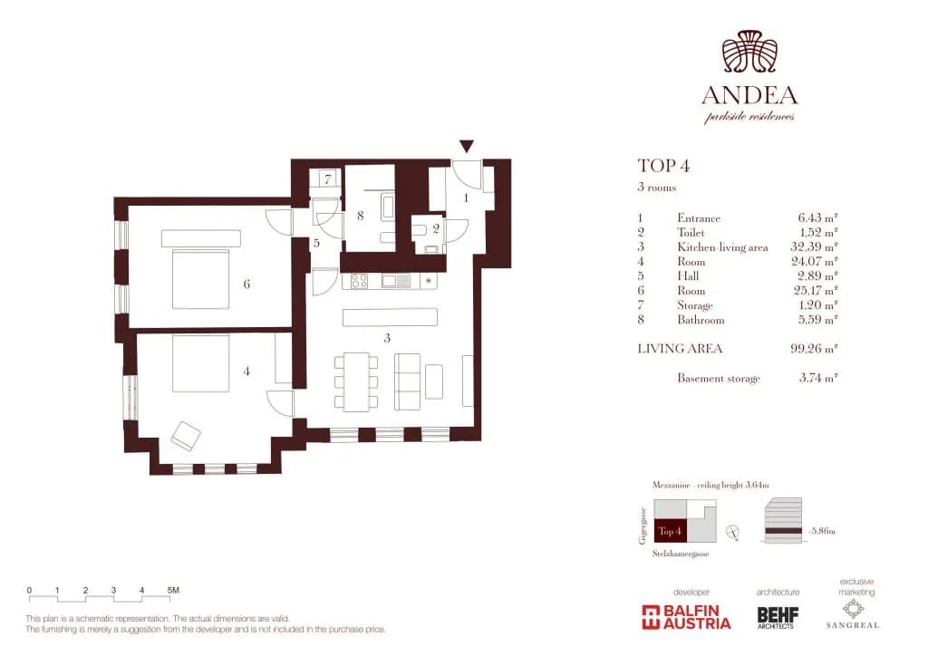 3-Zimmer-Wohnung kaufen in Wien – 99,26 m², € 1.149.000 – Bild 10 von 10