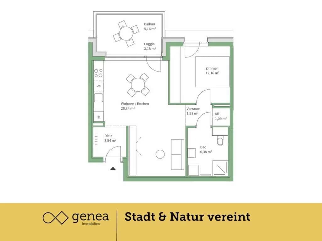 2-Zimmer-Wohnung kaufen in Graz – 53,39 m², € 285.000 – Bild 2 von 16