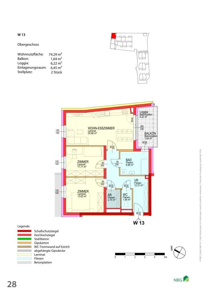 3-Zimmer-Wohnung mieten in Amstetten – 74,29 m², € 670 – Bild 8 von 9