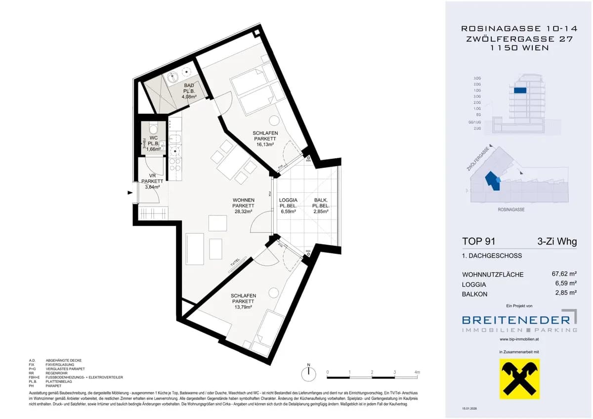 3-Zimmer-Wohnung kaufen in Wien – 67,62 m², € 505.800 – Bild 4 von 4