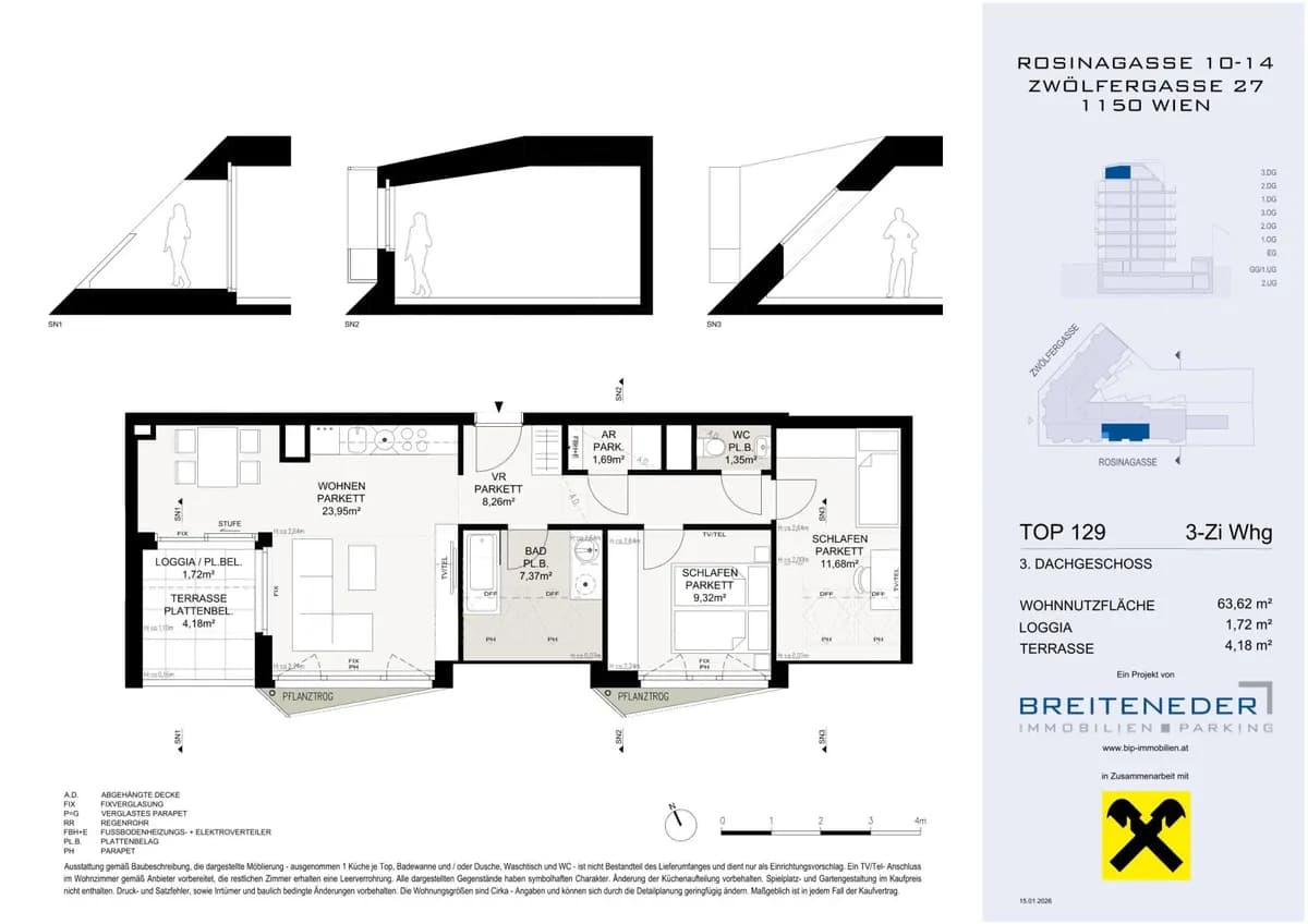 3-Zimmer-Wohnung kaufen in Wien – 63,62 m², € 459.200 – Bild 4 von 4