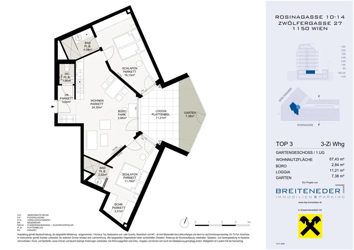 3-Zimmer-Wohnung kaufen in Wien – 70,27 m², € 426.000 – Bild 4 von 4
