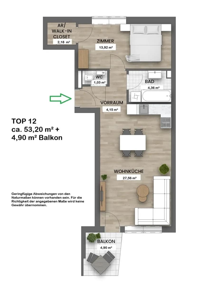 2-Zimmer-Wohnung kaufen in Wien – 53,2 m², € 355.000 – Bild 14 von 17