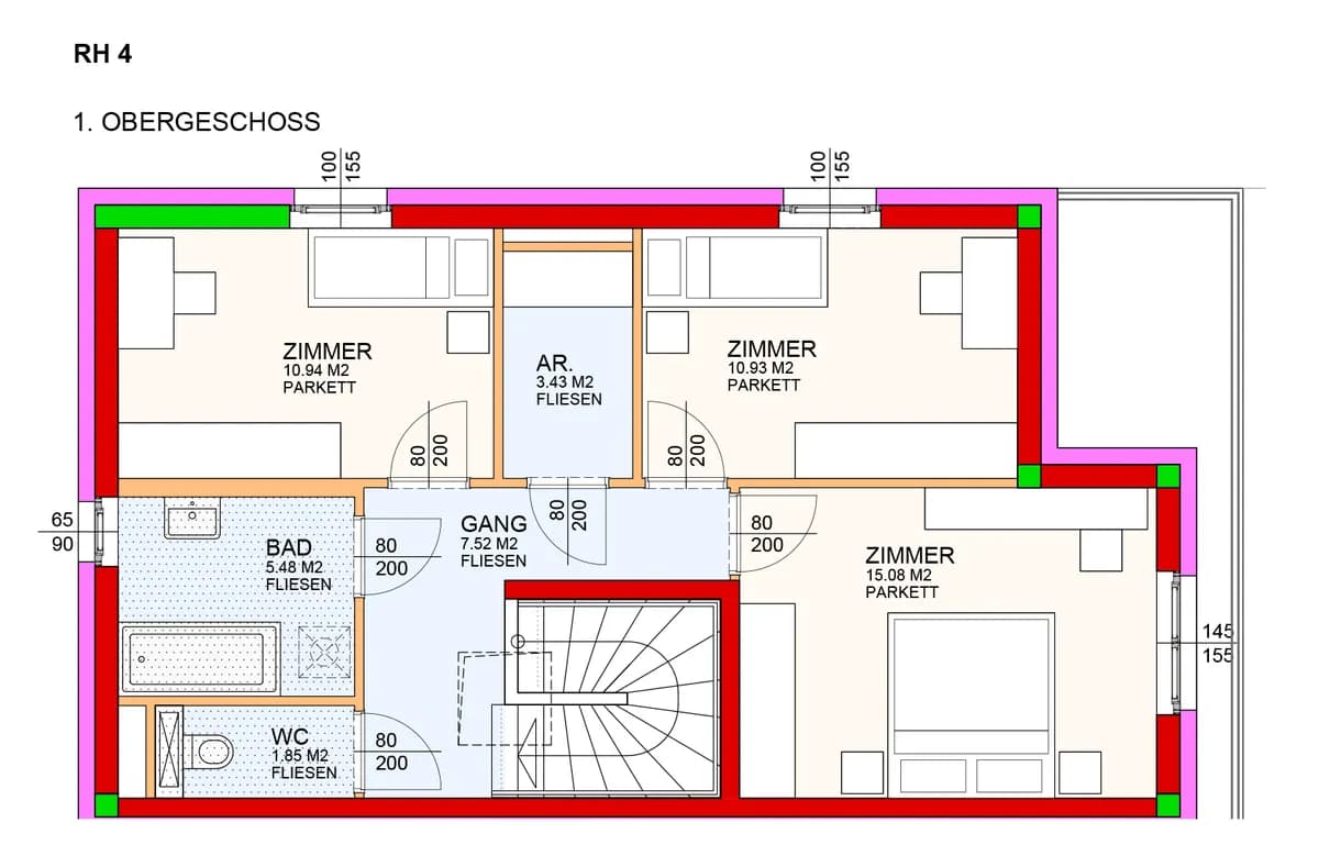 4-Zimmer-Haus mieten in Neunkirchen – 110,26 m², € 1.125 – Bild 5 von 15