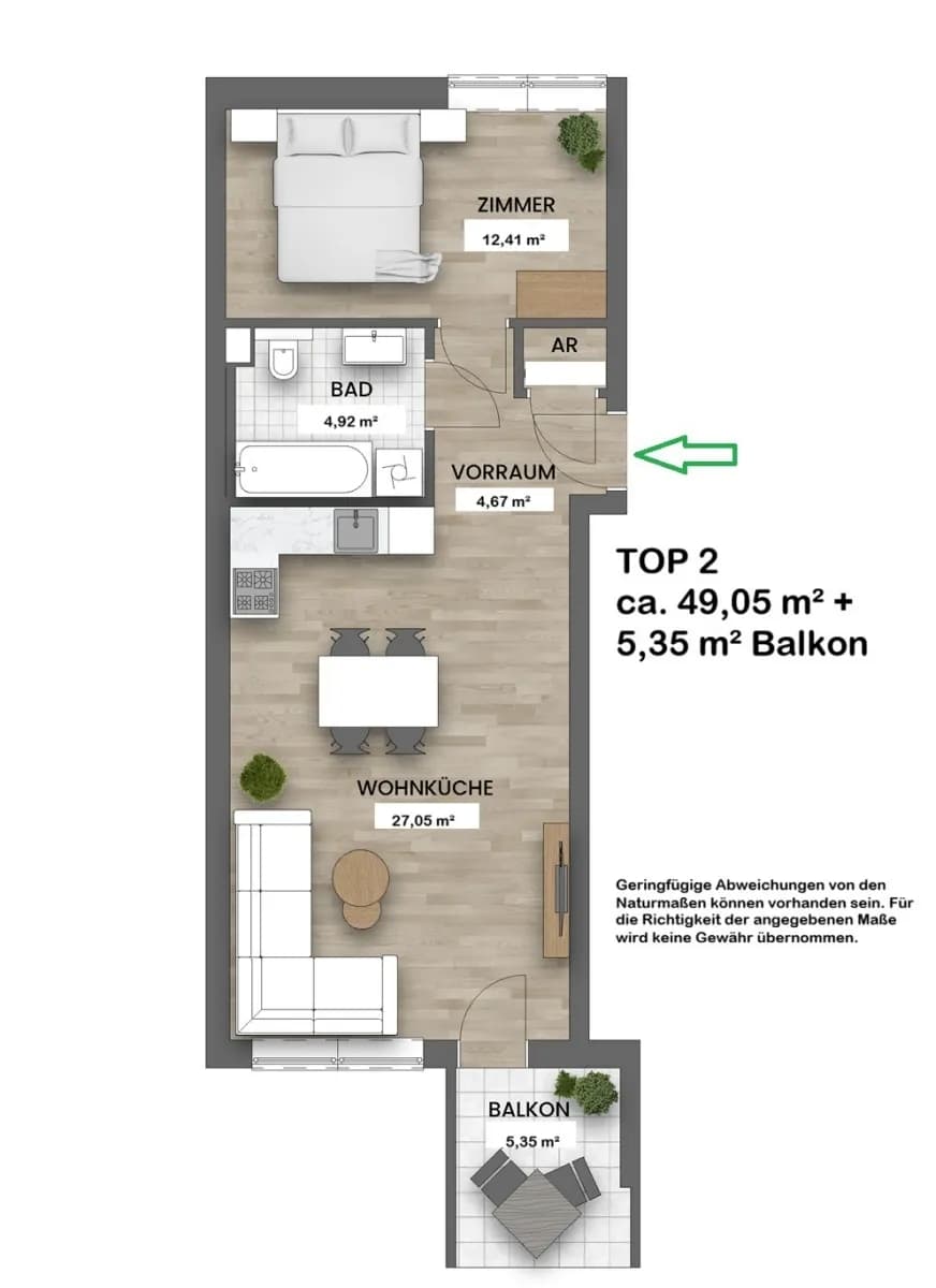 2-Zimmer-Wohnung kaufen in Wien – 49,05 m², € 310.000 – Bild 15 von 18