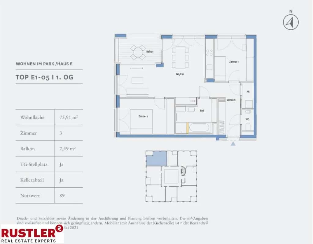3-Zimmer-Wohnung kaufen in Graz – 75,91 m², € 380.000 – Bild 7 von 20