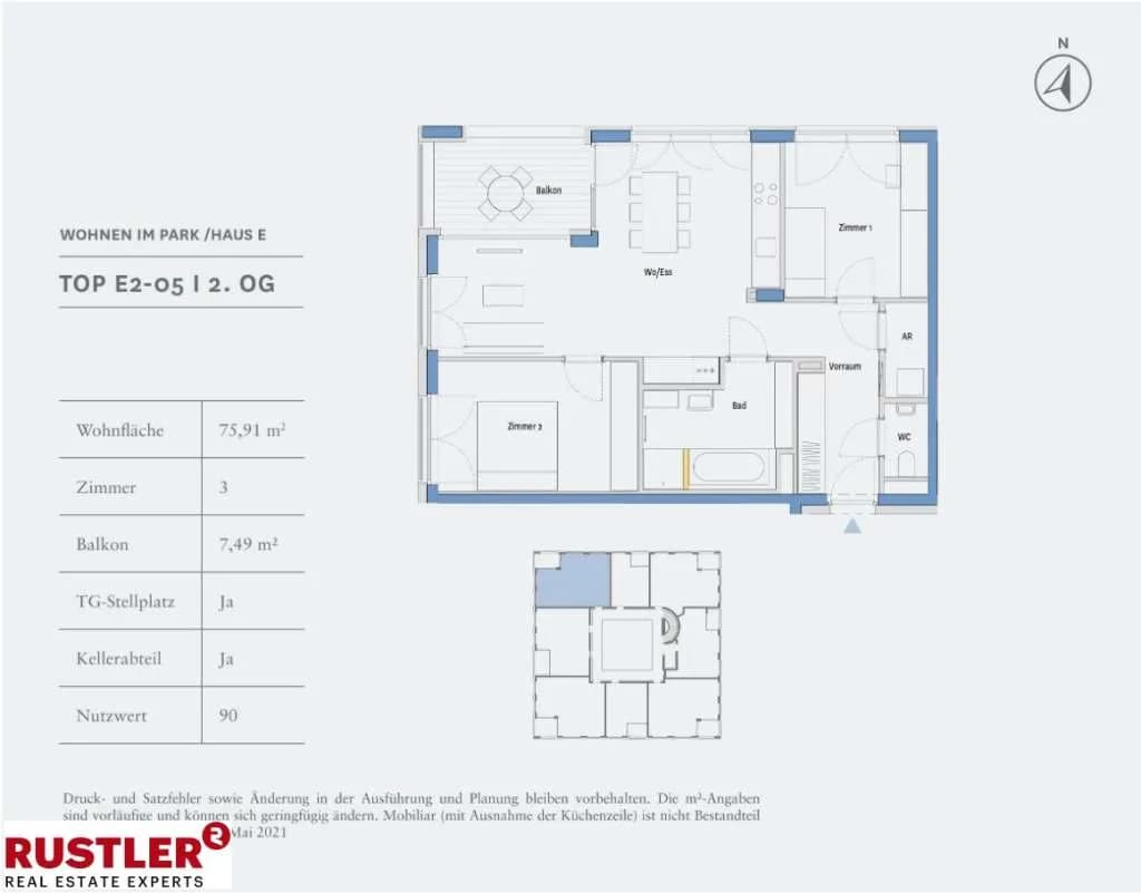 3-Zimmer-Wohnung kaufen in Graz – 75,91 m², € 388.000 – Bild 7 von 20