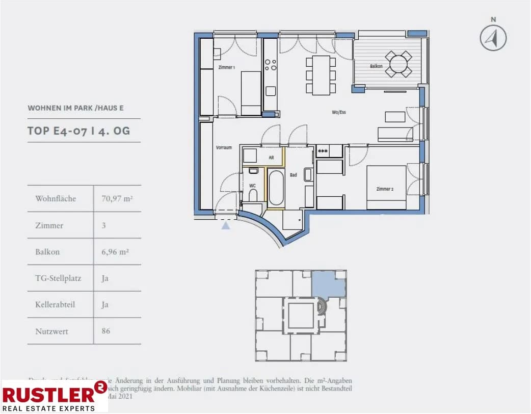3-Zimmer-Wohnung kaufen in Graz – 70,97 m², € 366.000 – Bild 9 von 22