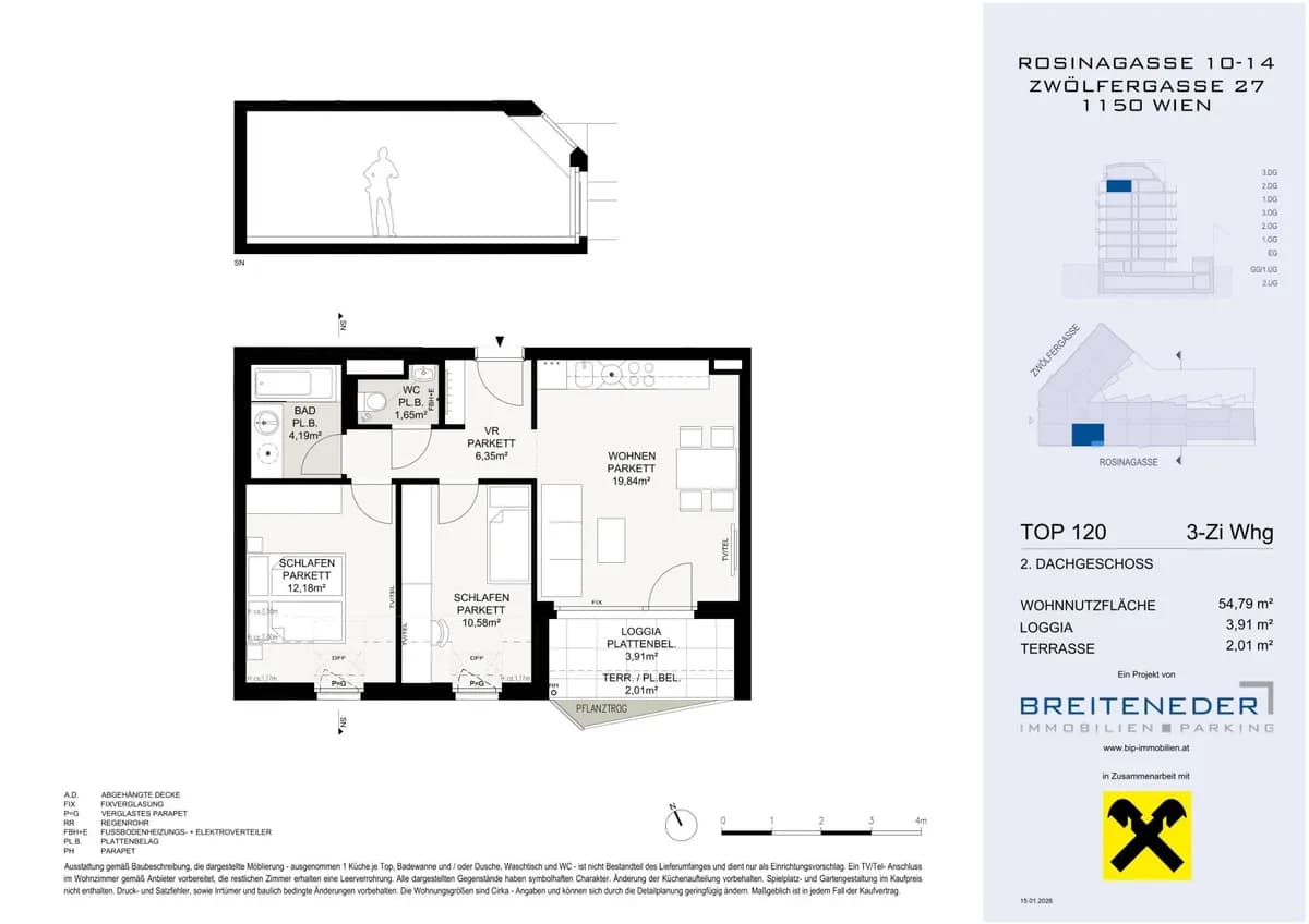 3-Zimmer-Wohnung kaufen in Wien – 54,35 m², € 403.100 – Bild 4 von 4
