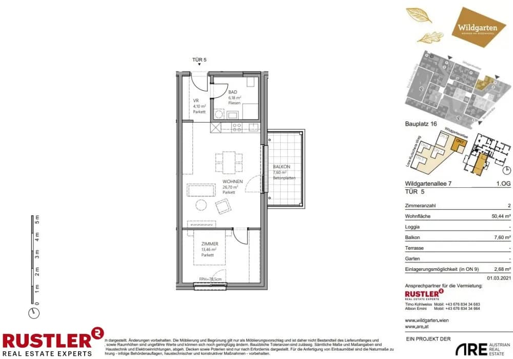 2-Zimmer-Wohnung mieten in Wien – 50,44 m², € 849 – Bild 9 von 11