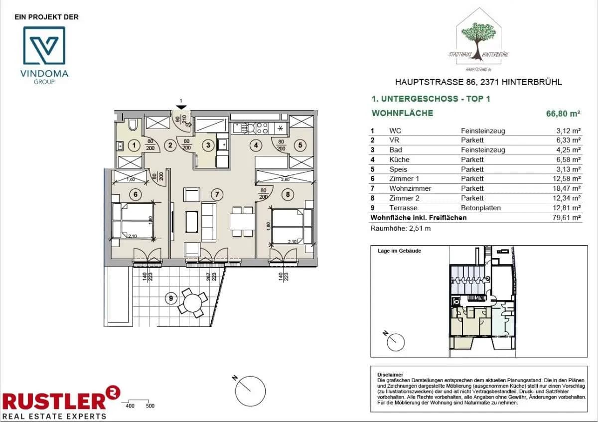 3-Zimmer-Wohnung kaufen in Mödling – 66,8 m², € 464.300 – Bild 7 von 7