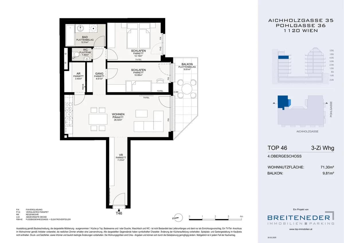 3-Zimmer-Wohnung kaufen in Wien – 71,3 m², € 549.000 – Bild 2 von 11