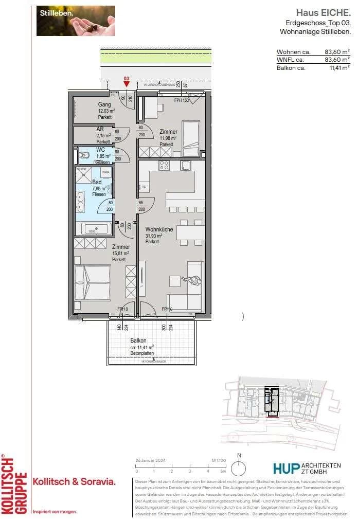 3-Zimmer-Wohnung kaufen in Mödling – 83,5 m², € 426.400 – Bild 9 von 9
